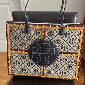 Tory Burch ELLA MONOGRAM QUADRANT TOTE